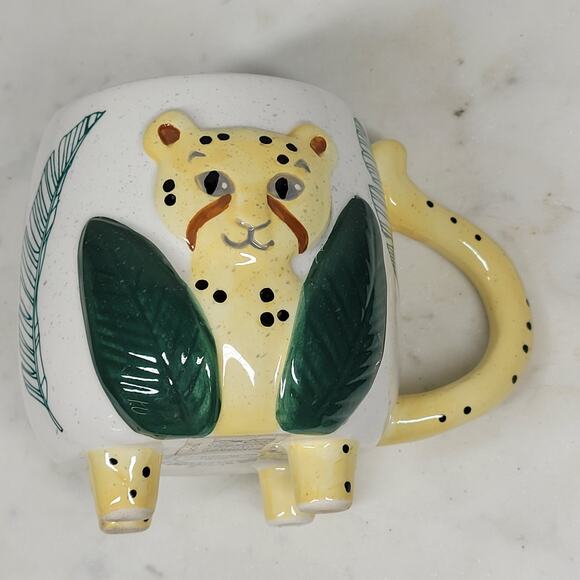 The Critter Collection Cheetah Mug 3D Big Cat Ceramic Footed Tail‎ Handle - Picture 7 of 16